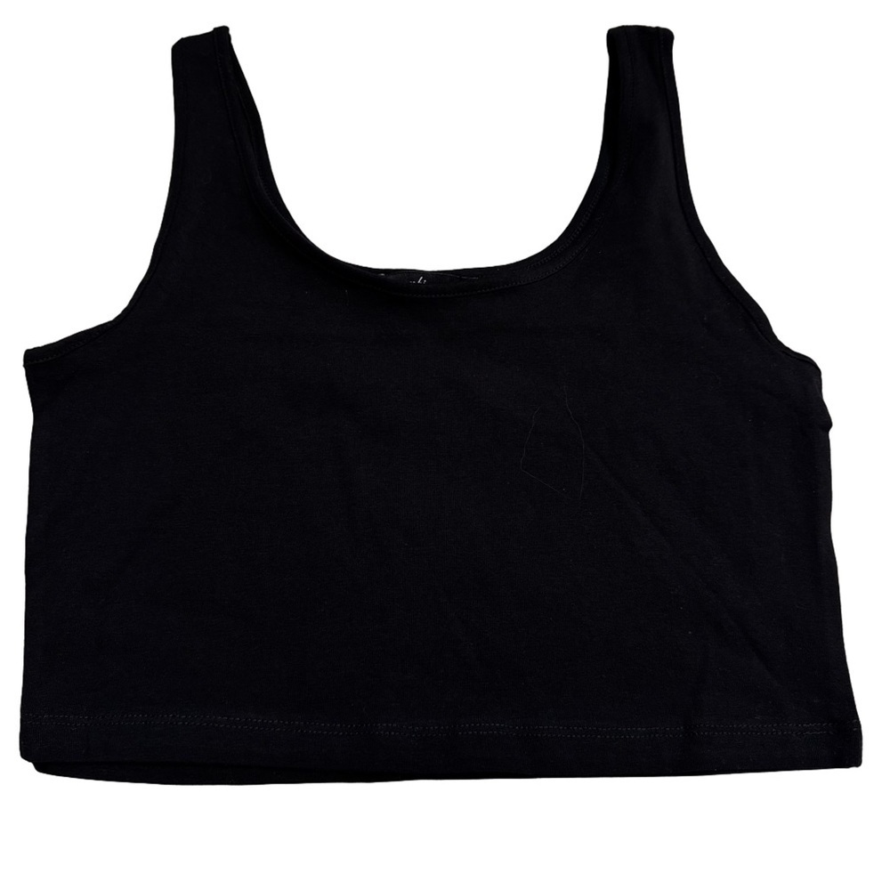 Ambiance Black Crop Tank Top Size Medium Sleeveless Soft and Stretchy NWOT - Picture 8 of 8